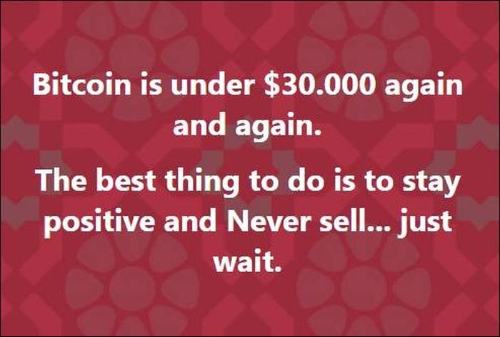 Bitcoin falls. Never sell... Just wait...