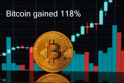 Bitcoin gained 118% in one year